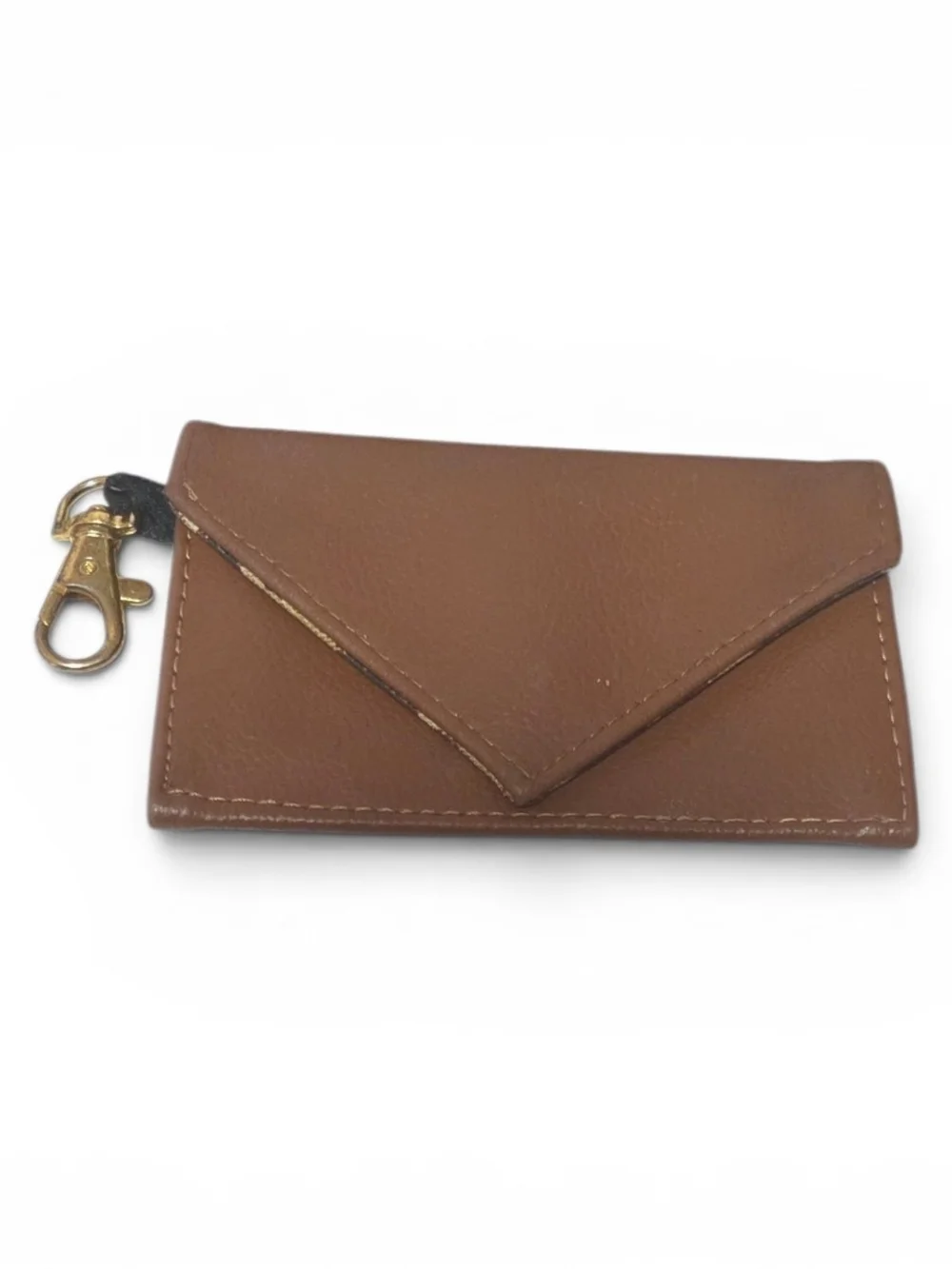 Brown Leather Key & Card Holder with Lobster Clasp